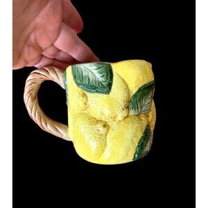Vintage 1989 Fitz & Floyd Yellow Lemons Ceramic Coffee Tea Cup Mug